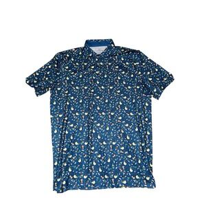 Southern Tide Golf Polo Short Patron El Cielo Artwork Poly Sz L Marg Madnes